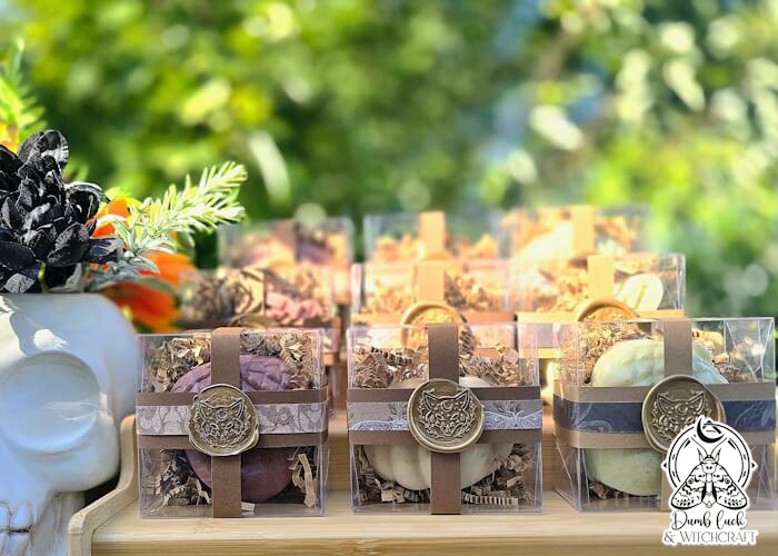 Dumb Luck & Witchcraft Apothecary display with handcrafted goods